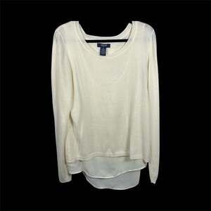 Verve Cream Knit Layered Top Size XL